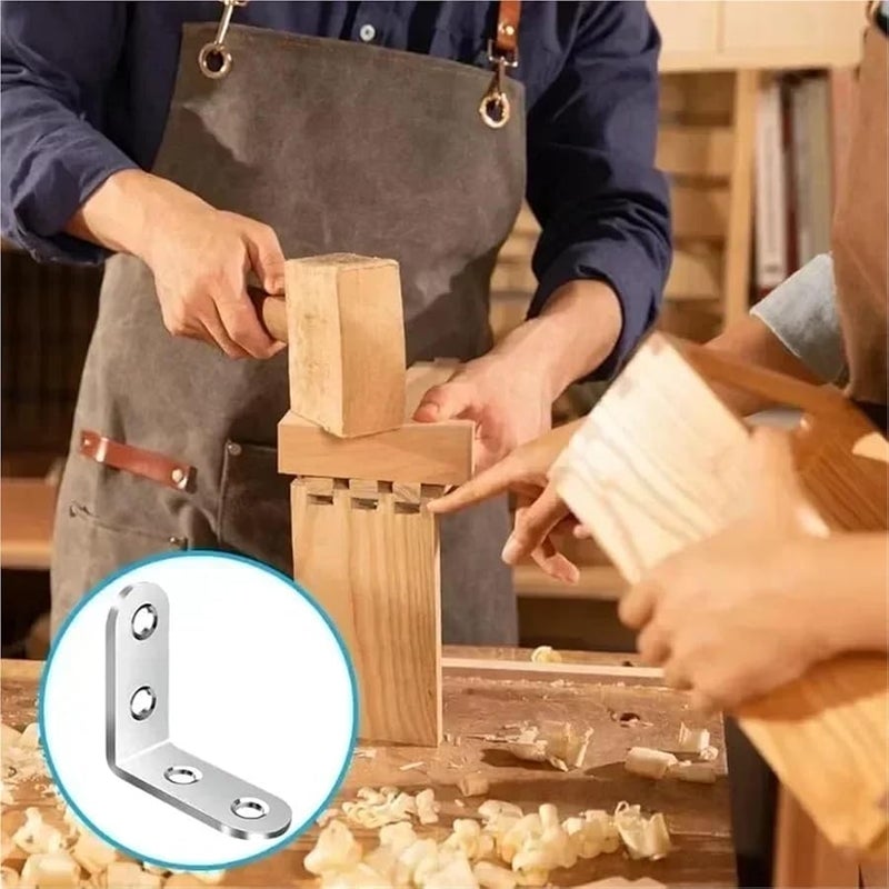 Stainless Steel L Corner Brackets 50pcs Right Angle Brace Set With Screws 16x30mm - Image 5