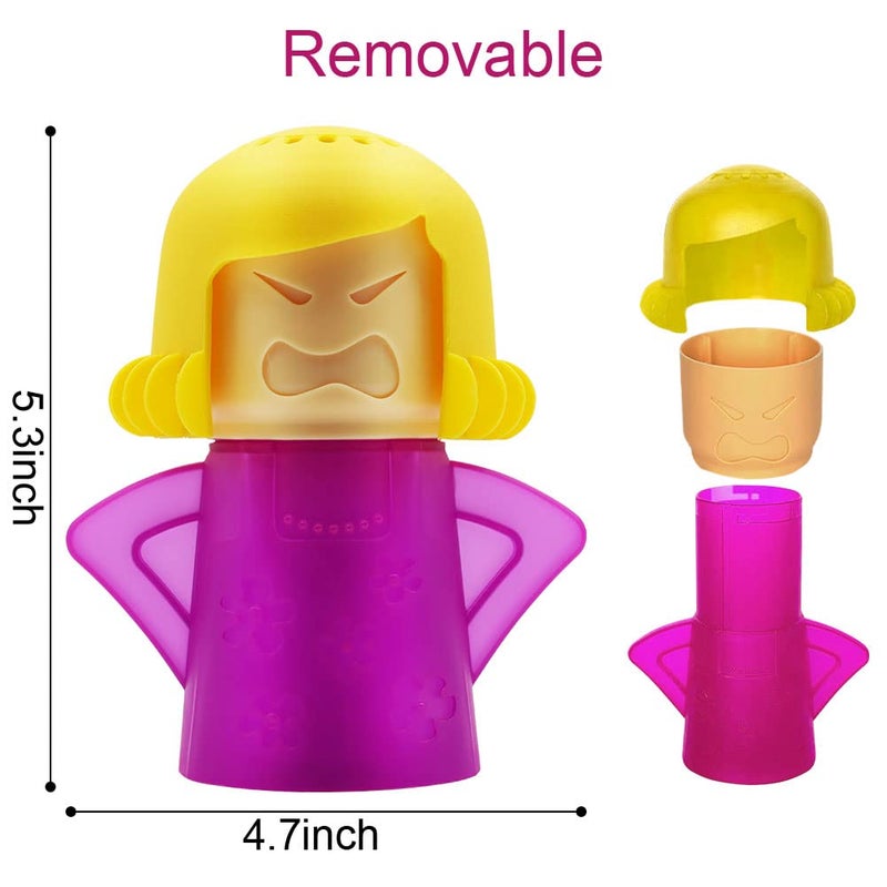 Abnaok 2PCS Angry Mama Microwave Cleaner with Chilly Mama Fridge Cleaner, Easily Clean in Minutes, Microwave cleaner Steam for Home or Office with English Manual - Image 2
