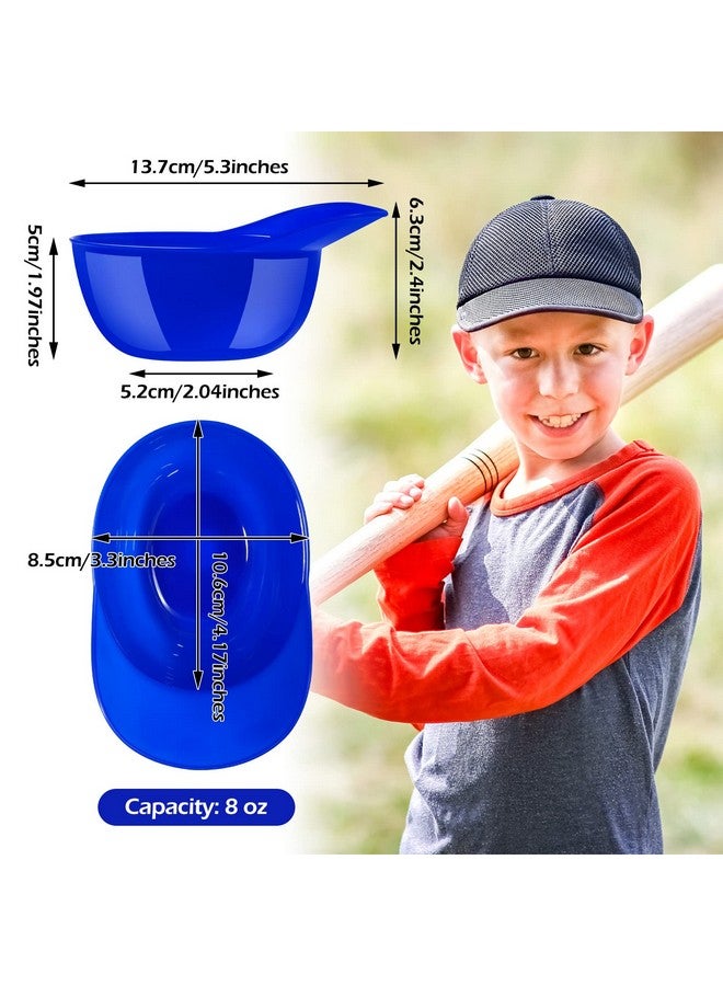 RONRONS RONRONS 12 Pieces Baseball Helmet Ice Cream Bowls 8 oz Mini Baseball Cap Snack Bowls Plastic Sundae Bowl Kids Chip Cups for Party Dessert Supplies  - Image 2