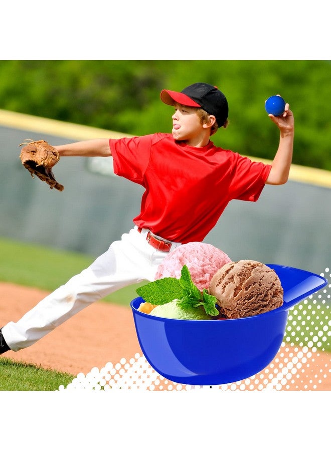 RONRONS RONRONS 12 Pieces Baseball Helmet Ice Cream Bowls 8 oz Mini Baseball Cap Snack Bowls Plastic Sundae Bowl Kids Chip Cups for Party Dessert Supplies  - Image 3