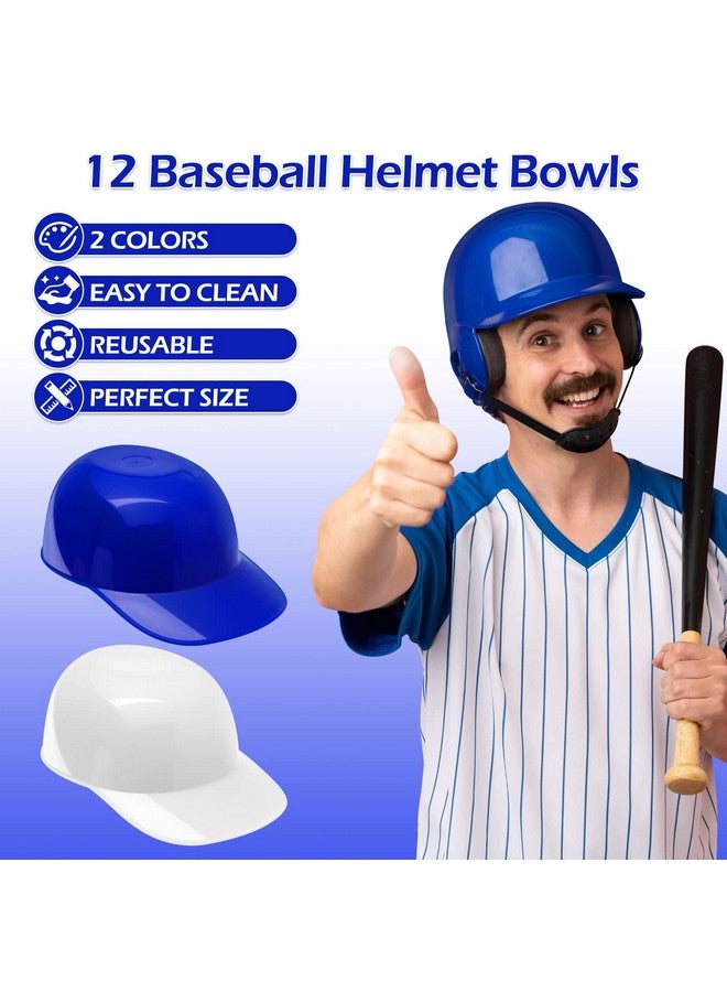 RONRONS RONRONS 12 Pieces Baseball Helmet Ice Cream Bowls 8 oz Mini Baseball Cap Snack Bowls Plastic Sundae Bowl Kids Chip Cups for Party Dessert Supplies  - Image 4