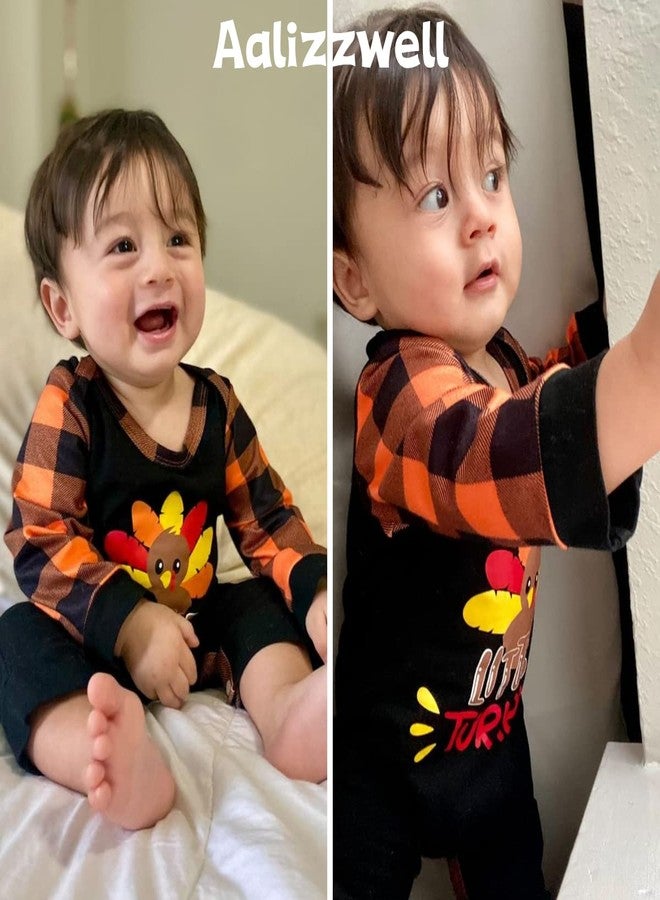Aalizzwell طقم ملابس عيد الشكر المتطابق من Aalizzwell للأخوة والأخوات، أولاد وبنات، جمبسوت على شكل ديك رومي صغير، مناسب للأشقاء من عمر 6 إلى 12 شهرًا - Image 2