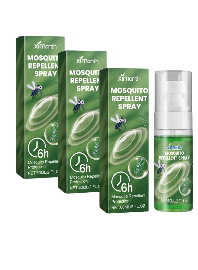 ximonth 3-Pack Ximonth Anti-Bite Mosquito Repellent Spray, Portable Mosquito Repellent for Home, Camping, Outdoor Sports, and More, 60ml*3  - Image 1