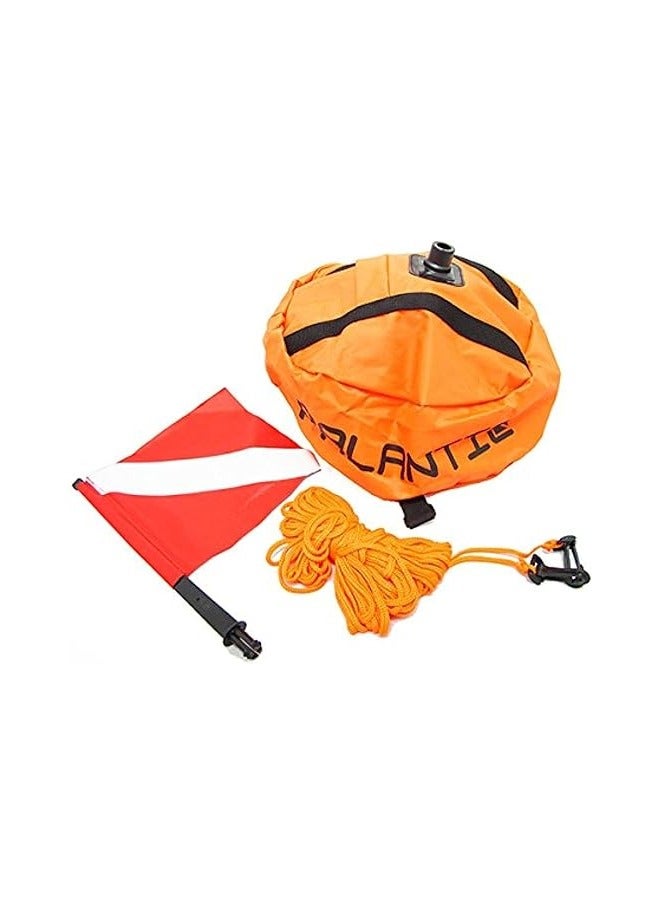 Scuba Choice Palantic Scuba Diving Spearfishing Nylon Ball Shape Float with Dive Flag - Image 1