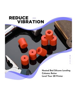 Y&D 3D Printer Heat Bed Leveling Parts,12Pcs Hot Mounts Column Stable Tool, Parts Buffer Silicone Compatible with CR-10 Ender 3 Bottom Connect (Brown, 0.7 Inches)  - Image 5