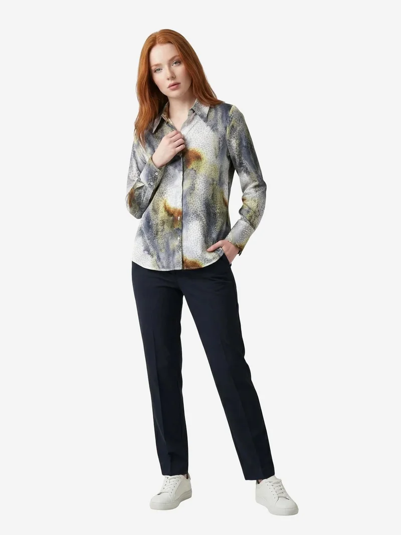ماي فاشن MY FASHION Abstract Print Buttoned Long Sleeve Shirt
