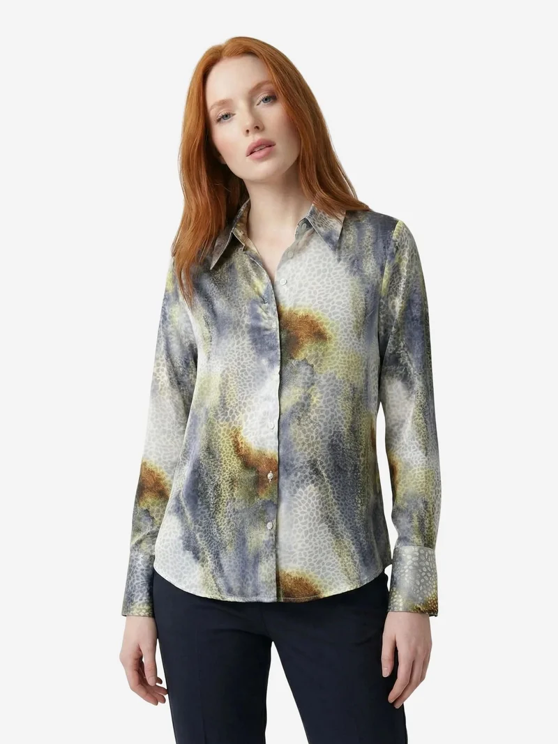 My Fashion MY FASHION Abstract Print Buttoned Long Sleeve Shirt
