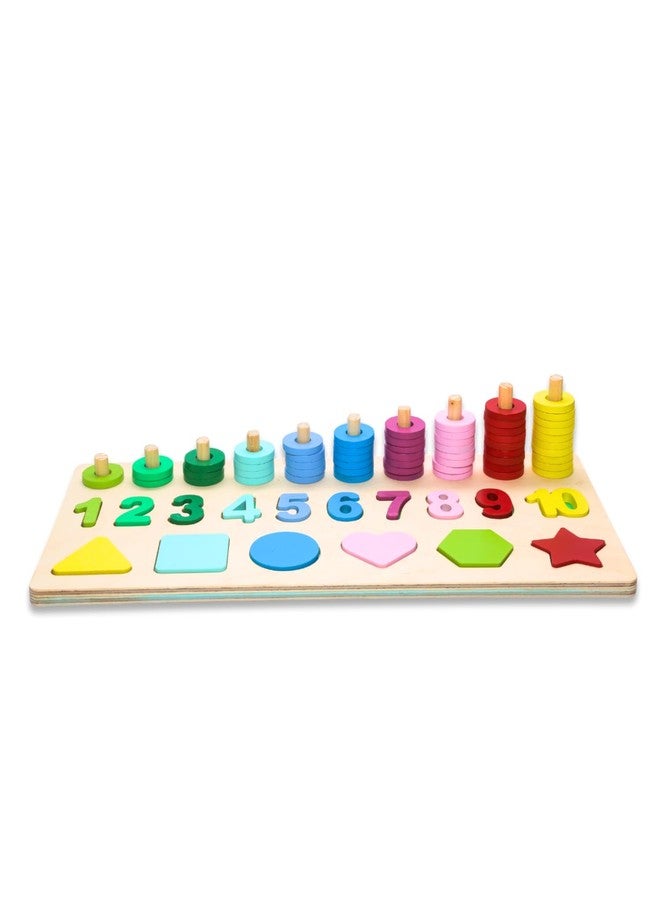 Feelto Wooden Learning Education Board – Number and Shape Sorting Puzzle – Montessori Toy for Toddlers – Colorful and Durable – Eco-Friendly Natural Wood - Image 2