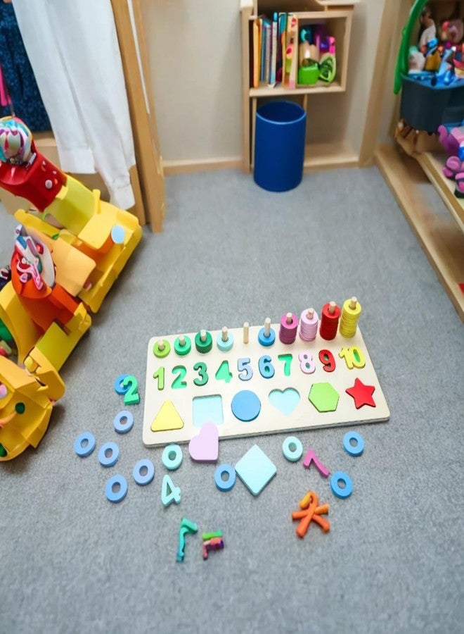 Feelto Wooden Learning Education Board – Number and Shape Sorting Puzzle – Montessori Toy for Toddlers – Colorful and Durable – Eco-Friendly Natural Wood - Image 3