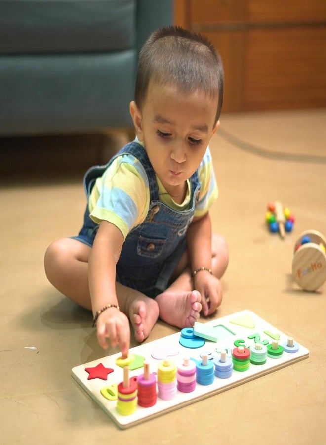 Feelto Wooden Learning Education Board – Number and Shape Sorting Puzzle – Montessori Toy for Toddlers – Colorful and Durable – Eco-Friendly Natural Wood - Image 4