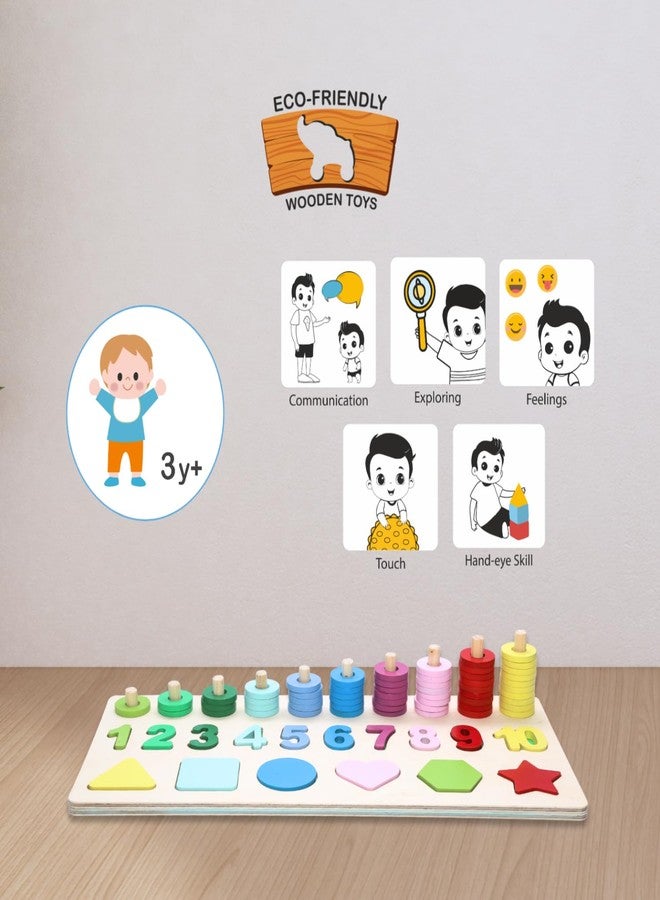 Feelto Wooden Learning Education Board – Number and Shape Sorting Puzzle – Montessori Toy for Toddlers – Colorful and Durable – Eco-Friendly Natural Wood - Image 5