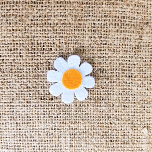 Haoser Pack of 25 Felt Daisy Embellishments – Die Cut Flowers for Scrapbooking, Quiet Books, DIY Crafts – Felt Daisies in 2 Sizes (1.4X2 Inch) - Image 5