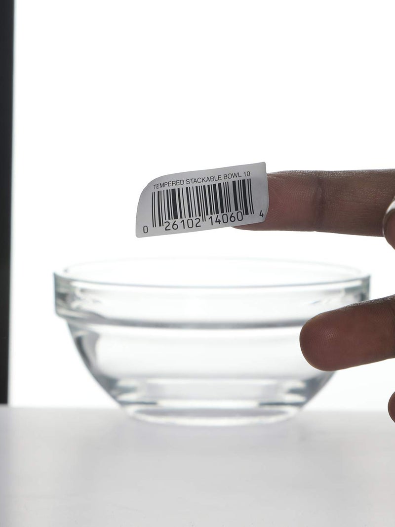 Luminarc Glass Tempered Solid Stackable Bowl (10 Cm, Transparent)- 6 Piece, 240 ML - Image 4