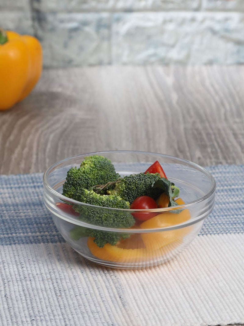 Luminarc Glass Tempered Solid Stackable Bowl (10 Cm, Transparent)- 6 Piece, 240 ML - Image 3