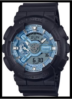 Casio G-Shock GA-110CD-1A2 Analog Digital Blue Dial Black Band Men's Sport Watch
