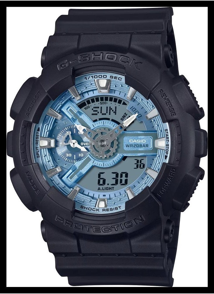 CASIO - Casio G-Shock GA-110CD-1A2 Analog Digital Blue Dial Black Band Men's Sport Watch - Image 1