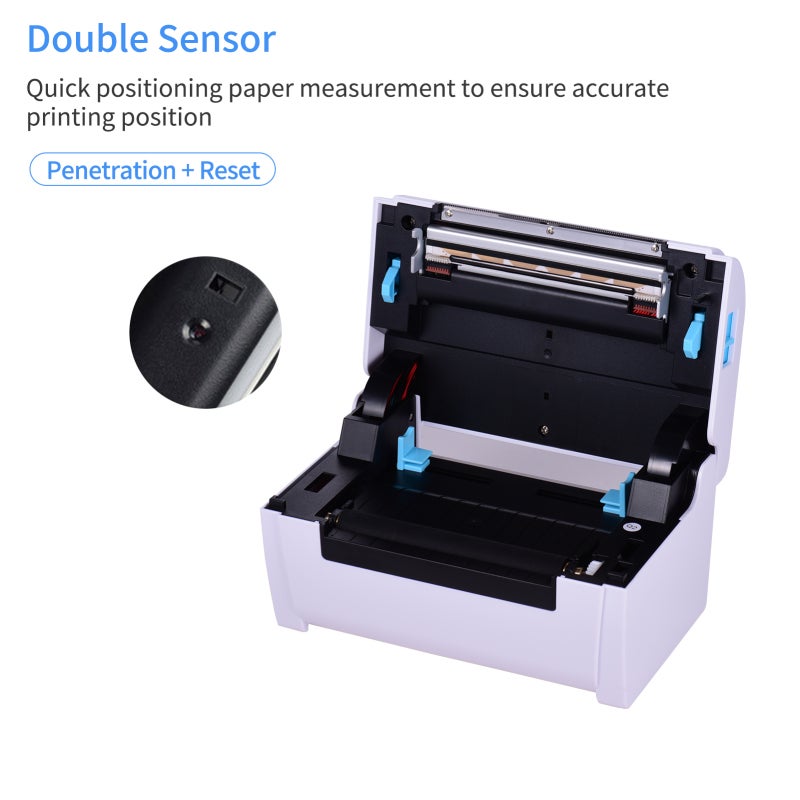 Thermal Shipping Label Printer: 160mm/s Print Speed 203dpi Resolution - Wide Platform & System Compatibility Wireless BT USB Connectivity Label Maker for Small Business Home Office Retail Shipping - Image 5