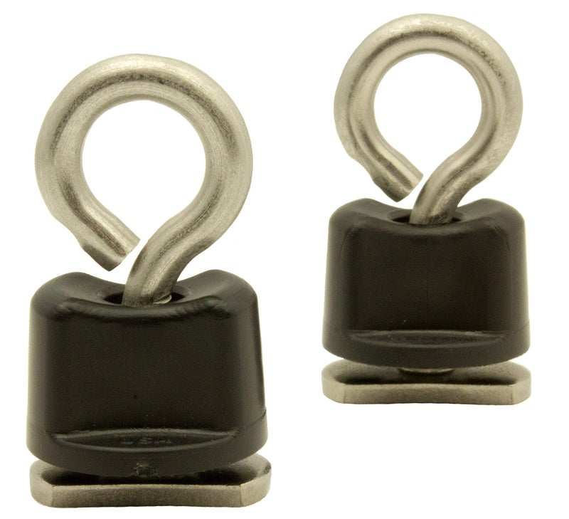 YakAttack Track Mount Tie-Down Eyelets | 2 Pack Stainless Steel Anchoring Points | Fits GearTrac, MightyMounts & Most Kayak Tracks | Cooler & Crate Securing Hardware | Made in USA - Image 1