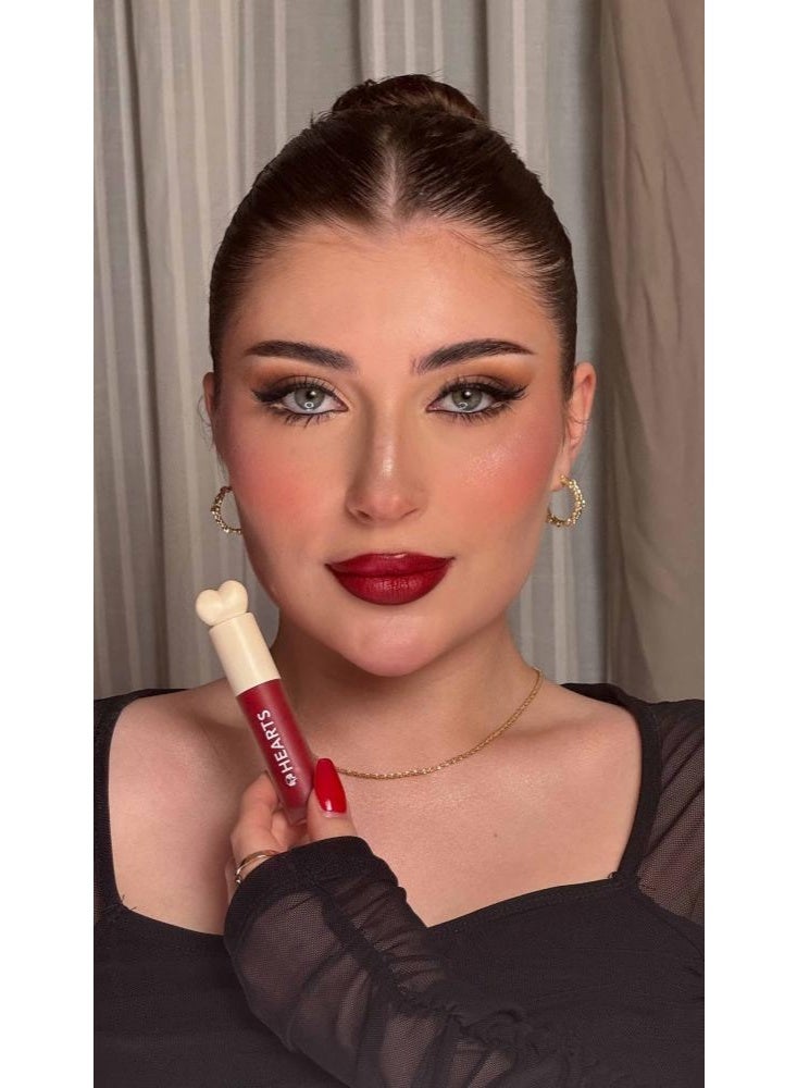 Hearts Liquid Matte Lipstick 008 Daring Red - Image 2