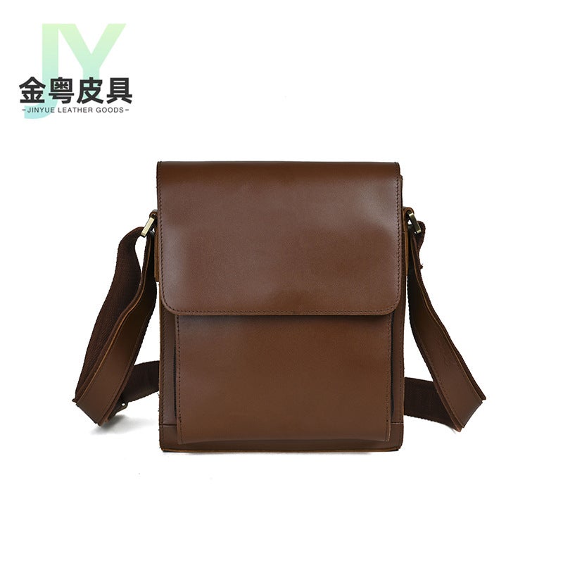 Crazy Horse Leather Retro Shoulder Messenger Bag Personality Flap Messenger Bag First Layer Cowhide Crossbody Bag For Men - Image 4