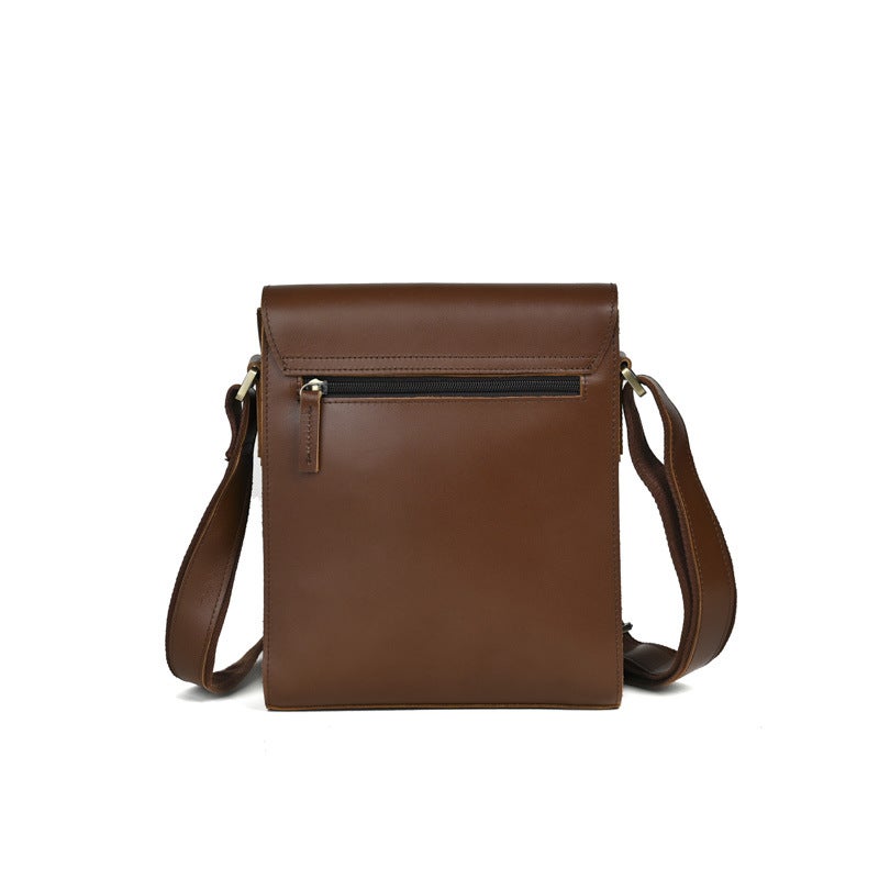Crazy Horse Leather Retro Shoulder Messenger Bag Personality Flap Messenger Bag First Layer Cowhide Crossbody Bag For Men - Image 5