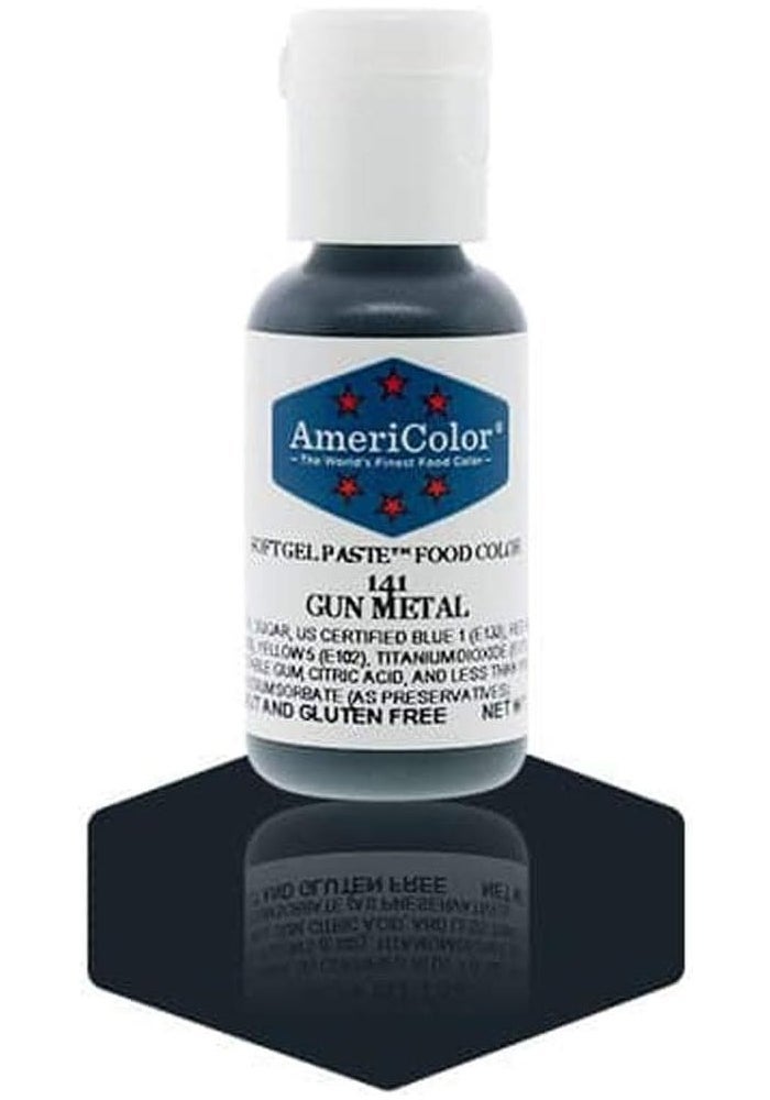AmeriColor لون الطعام جل ناعم من أمريكولور بلون غون ميتال - زجاجة 0.75 أونصة - Image 1
