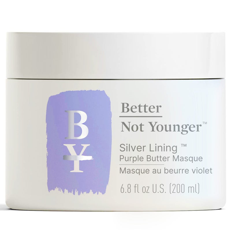 Better Not Younger Silver Lining Purple Hair Mask for Women 40+ â€“ Deep Conditioning Treatment for Gray, Silver & Blonde Hair - Butter Mask with Plant-Based Oils â€“ Hydrates & Neutralizes Brassiness - Image 1