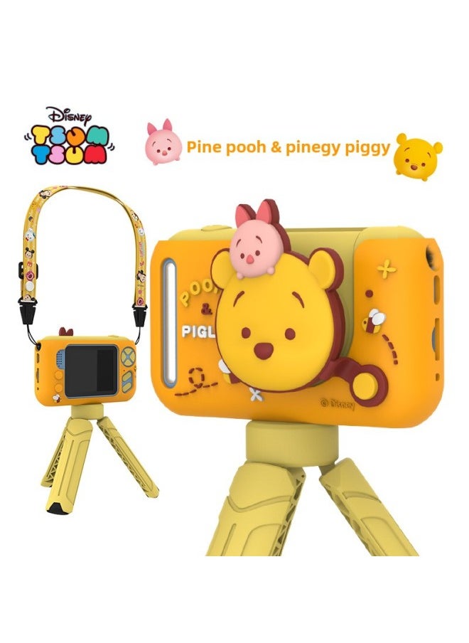 Disney Strawberry Bear Children's Digital Camera Can Take Pictures Of Baby Boys And Girls Shaking Sound Network Red HD Small SLR-Color:S9 Winnie The Pooh  - Image 1