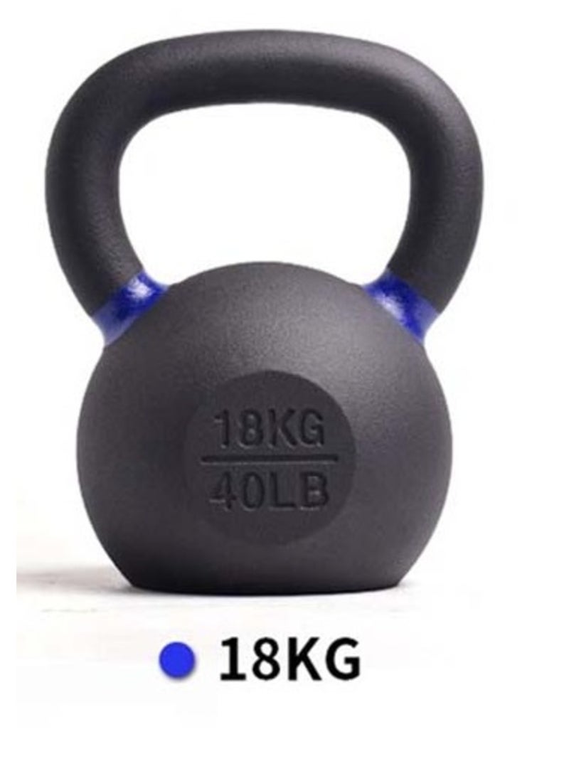 Vinyl Coated Kettlebells For Home Gym & Club Workouts, Solid Cast Iron Vinyl Coated Kettlebells For Unisex Use , black , 18 kg