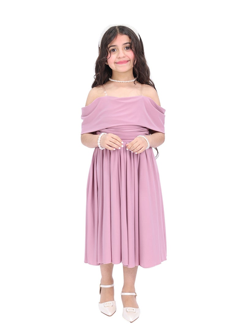 مودرن ديزاين فستان بناتي عيد يجمع بين الفخامة والراحة نقدم لكِ هذا الفستان الراقي المصمم خصيصًا ليمنح طفلتك إطلالة أنيقة وساحرة في العيد والمناسبات الخاصة - Image 1