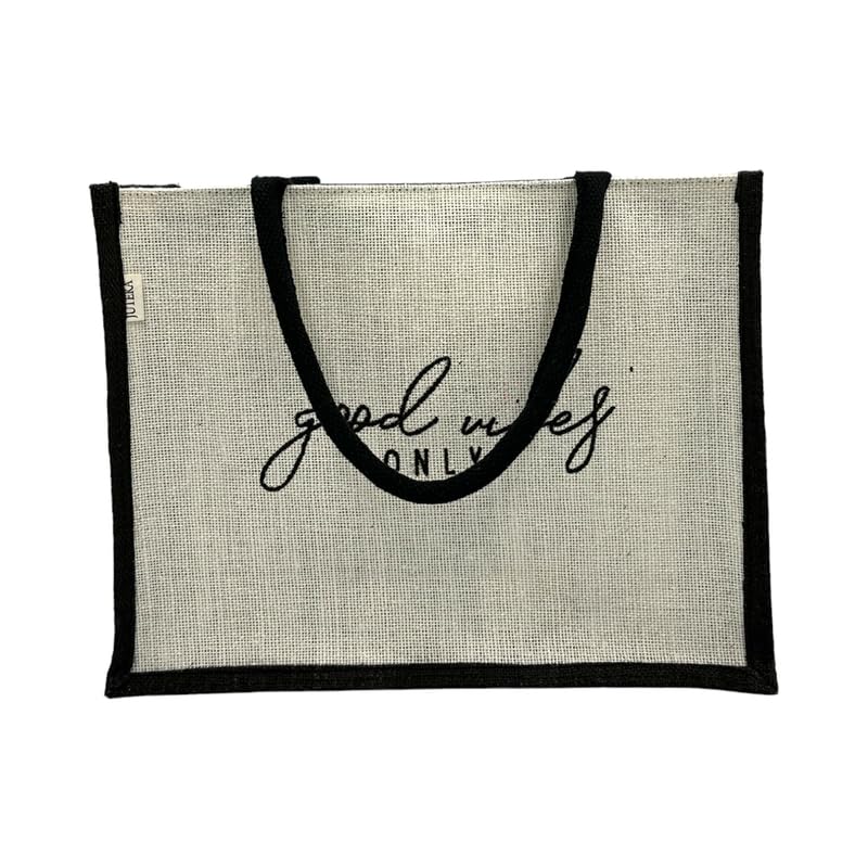 JUTEKA quote printed Jute Bag for Lunch, Office, Grocery, Picnic, Tiffin, Shopping Hand Bag with padded cotton handles… - Image 4
