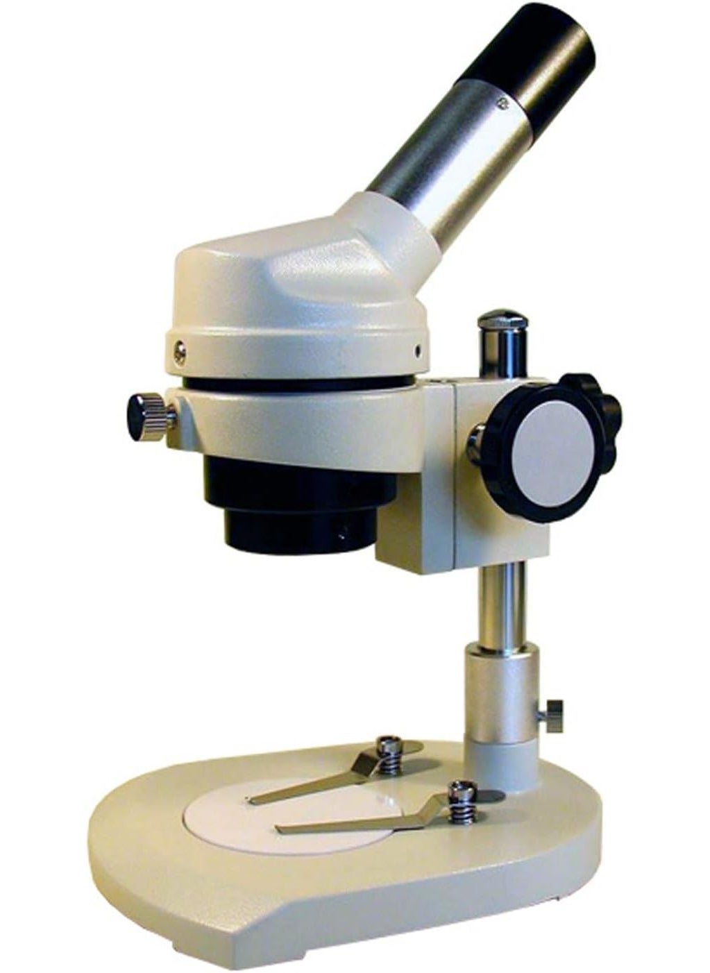 AmScope AmScope K104ZZ Elementary StereoDissecting Microscope 10x and 25x Eyepiece 20x50x Magnification Reversible BlackWhite Stage Plate HeavyDuty Frame  - Image 1