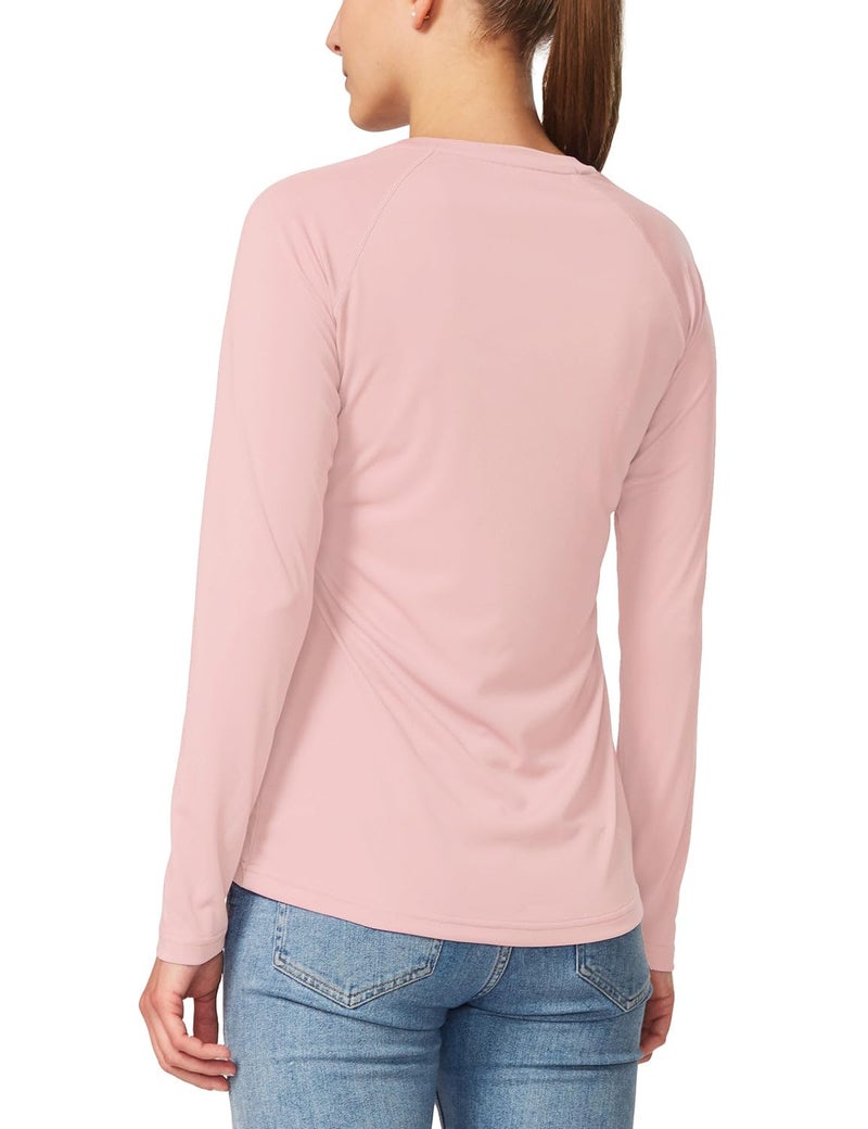 baleaf Women's UPF 50+ Long Sleeve Rash Guard Swim Shirts SPF Quick Dry Lightweight T-Shirt Outdoor Hiking Runing Seashell Pink Size M - Image 2