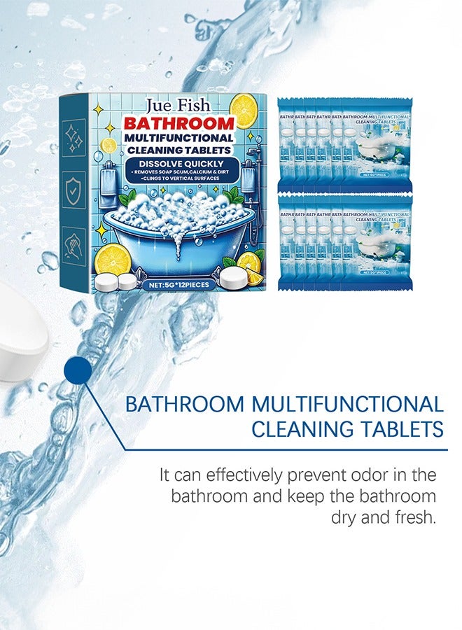 Bathroom Cleaner Effervescent Tablets 12pcs Washing Machine Cleaner Effervescent Tablets Washing Machine Cleaner  - Image 1