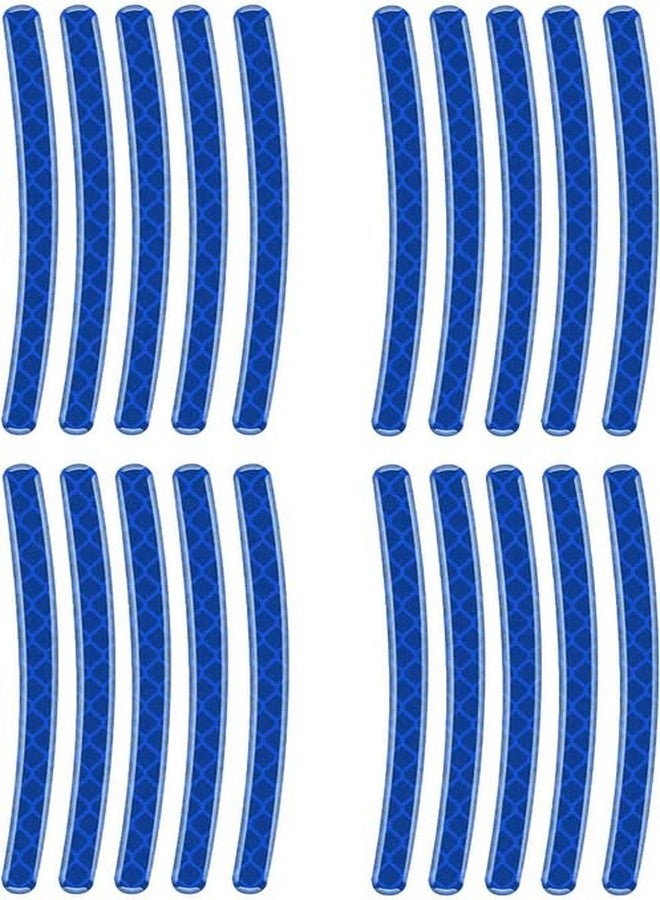 Allure Auto® (Blue) (20PCS) Night Reflective Car Bike Bicycle Safety Warning Stripe Decals Stickers Decoration Universal Compatible with AAui A3 Cabriolet - Image 2
