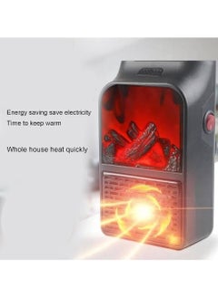 NAFO Mini Flame Heater, Portable Energy Saving Fireplace Heater Quiet Fast Heating Frosted Shell Flame Retardant for Home (UK Plug 220V)  - Image 3