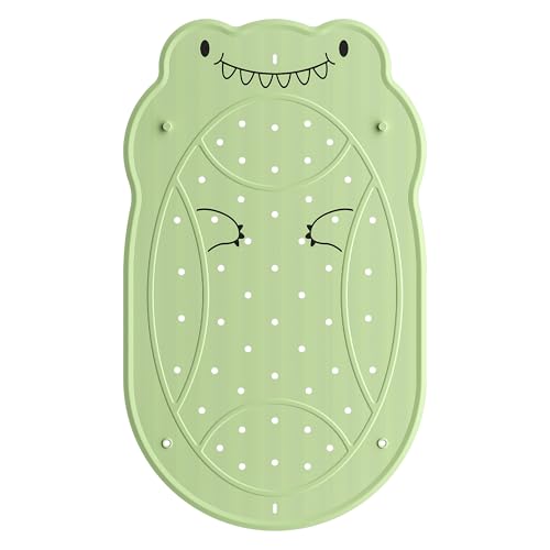 UNEEDE Dinosaur Kids Bathtub Mat Extra Thick Rubber Shower Mat for Toddlers 30x18 Bath Mat with 100 Suction Cups Machine Washable Tub Pad for Babies Childrens Bath Time Comfort - Image 1