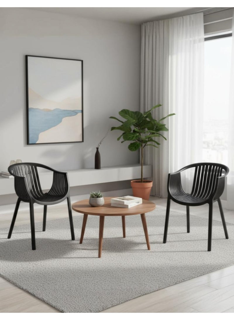 كونسيبت هوم طقم 2 كرسي مطبخ متعدد الاستخدامات أسود ارجل - Image 1