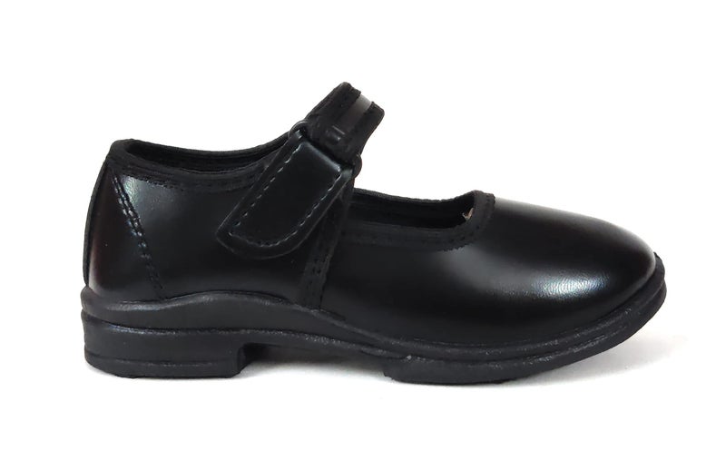Coolz Girls Black School Shoes Ankle Plain (V) Ballerina (3_Point_5_Years) - Image 2