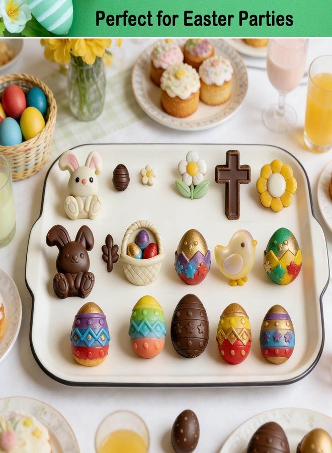 Wavlakth Easter Silicone Chocolate Molds 2-Pack, 30 Cavity Bunny Egg Flower Basket Baking Molds for Candy Cake Pop Rabbit Jello Cookie Ice Cube Resin Soap Candle Mould for Easter St Patrick's Day Spring Treats - Image 5
