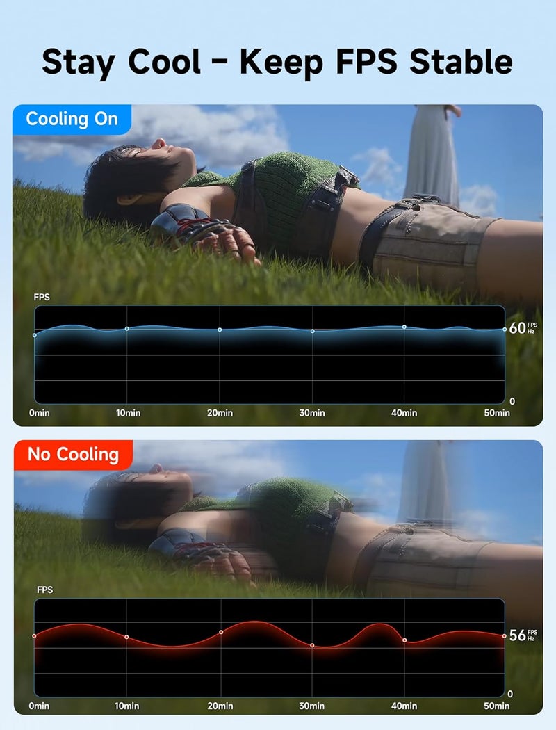 JSAUX Cooling Fan for Switch 2, Cool Down Accessories Compatible with Switch 2 (Stepless Adjustable Fan Speed/18W PD Fast Charging), Cools to Enhance Performance & Extend handheld console Battery Life - Image 4
