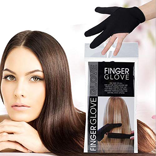 FALETO Professional Heat Resistant Gloves 3 Finger Mittens Protection Gloves for Barber Hair Styling Curling, Perming,Hair Straightening, Curling Wand and Flat Iron - Image 2