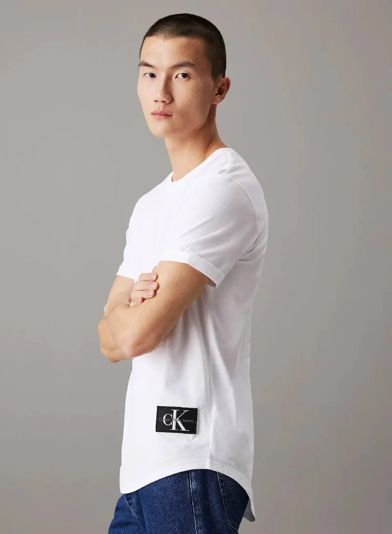Calvin Klein Jeans Bright White Cotton Badge T-shirt for Men | Best Price UAE