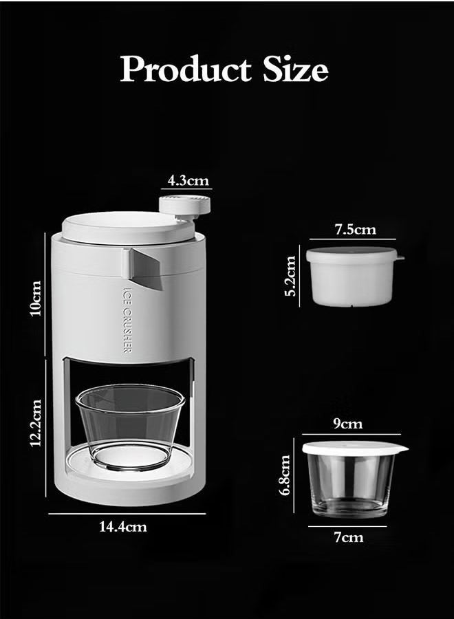 Ice Crushers Small Multifunctional Diy Hand-Cranked Ice Machine,Portable Ice Crusher Hand Crank,Ice Shaver Manual Blenders,Ice Crushers Mini Hand-Operated ,Household Non-Plug-in Manual Matte Artifact Hail ,Household Kitchen Tool For Party Celebration White  - Image 2
