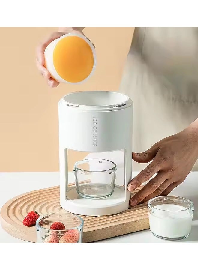 Ice Crushers Small Multifunctional Diy Hand-Cranked Ice Machine,Portable Ice Crusher Hand Crank,Ice Shaver Manual Blenders,Ice Crushers Mini Hand-Operated ,Household Non-Plug-in Manual Matte Artifact Hail ,Household Kitchen Tool For Party Celebration White  - Image 3