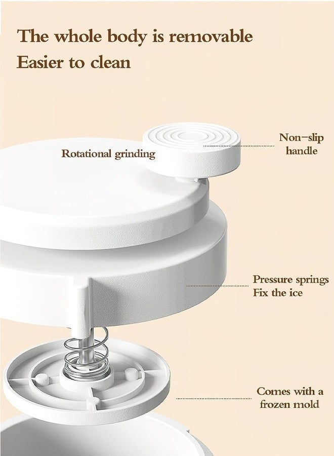 Ice Crushers Small Multifunctional Diy Hand-Cranked Ice Machine,Portable Ice Crusher Hand Crank,Ice Shaver Manual Blenders,Ice Crushers Mini Hand-Operated ,Household Non-Plug-in Manual Matte Artifact Hail ,Household Kitchen Tool For Party Celebration White  - Image 5