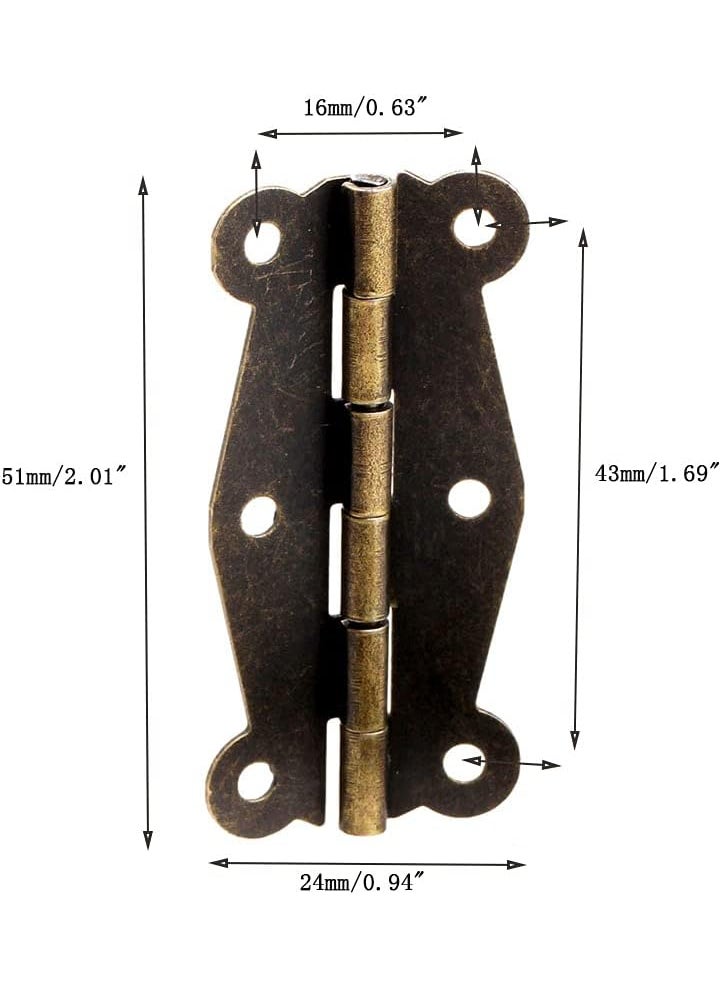 Dophee dophee 10Pcs Vintage Style Butterfly Decorative Hinges for Wooden Jewelry Box Case Cabinet Drawer  201x094  - Image 3