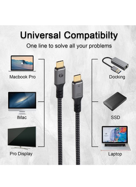 كابل USB 4 لكابل ثاندر بولت 4 240 وات 40 جيجابايت في الثانية 1.2 متر