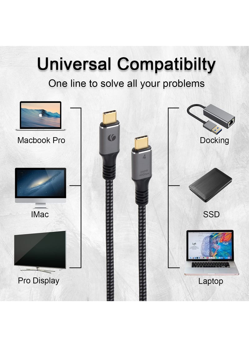 في كوم - كابل USB 4 لكابل ثاندر بولت 4 240 وات 40 جيجابايت في الثانية 1.2 متر - Image 1