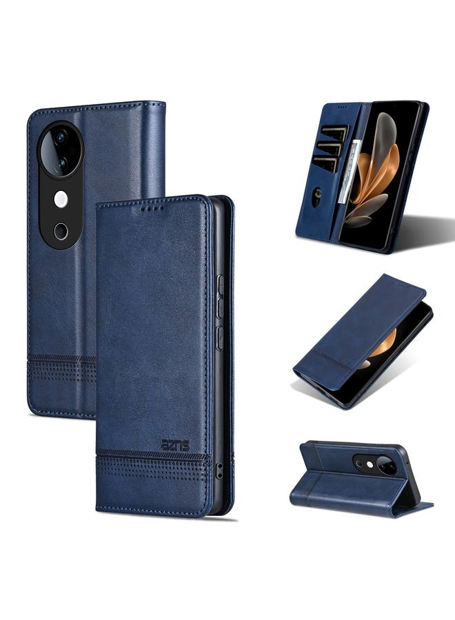 The Bros Case For vivo S19 Magnetic Calf Texture Leather Phone Case